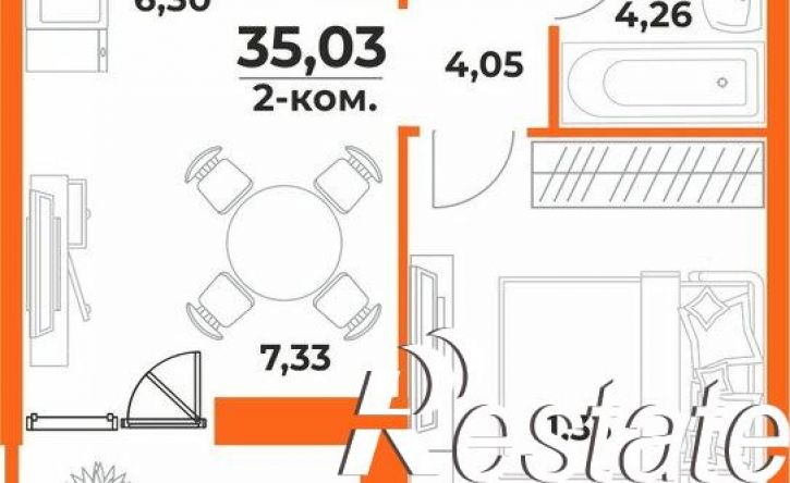 2-комн квартира в новом доме Брянский переулок, 4/1,  д. 4/1