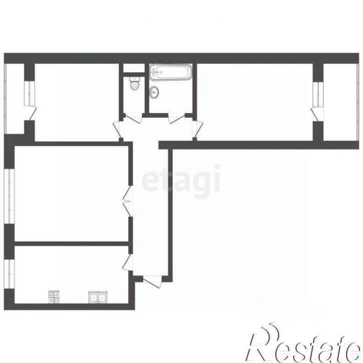 3-комн квартира Ленинградская улица, 2А,  д. 2А