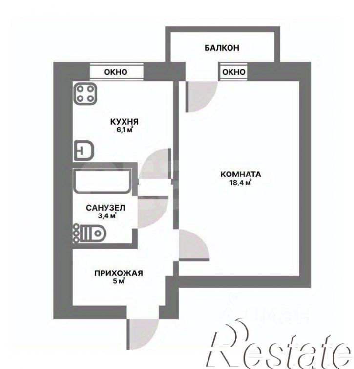 1-комн квартира улица Калараша, 24А,  д. 24А