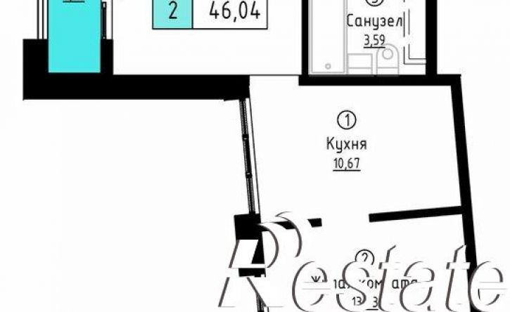 2-комн квартира улица имени Лейтенанта Орлова, 9,  д. 9