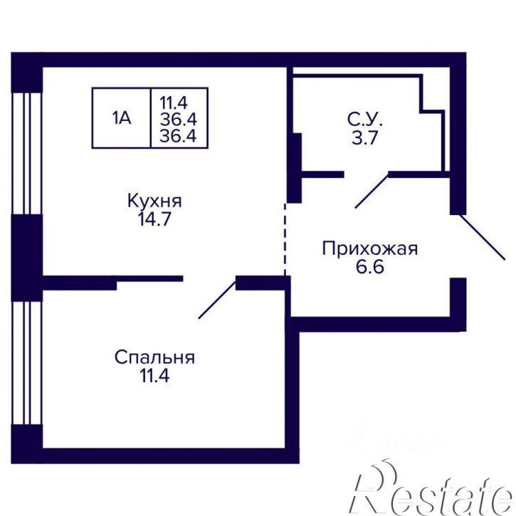 1-комн квартира в новом доме улица Карла Маркса, 96 к1,  д. 96 к1