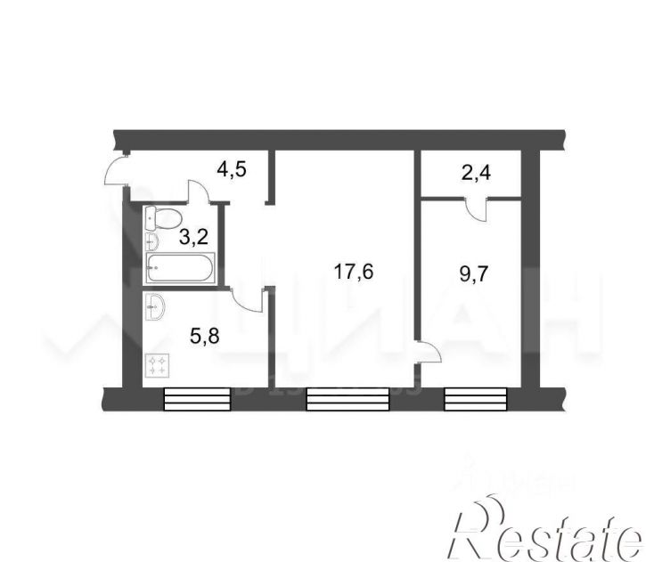 2-комн квартира улица Красина, 5А,  д. 5А