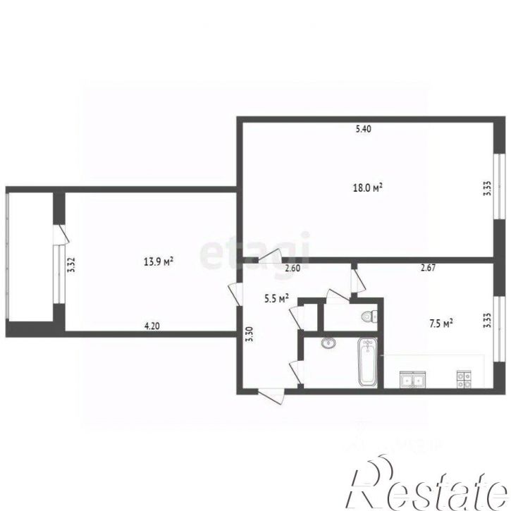 2-комн квартира Краснореченский переулок, 16,  д. 16