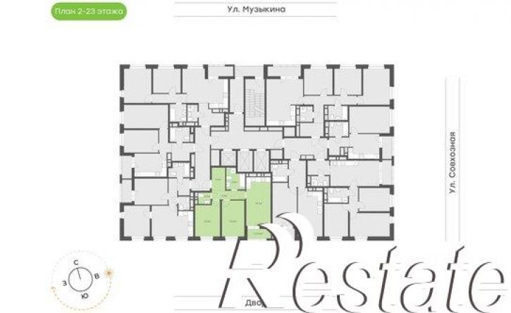 2-комн квартира в новом доме улица Героев Пассаров, 4/1,  д. 4/1