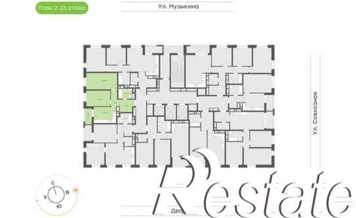 2-комн квартира в новом доме улица Героев Пассаров, 4/1,  д. 4/1