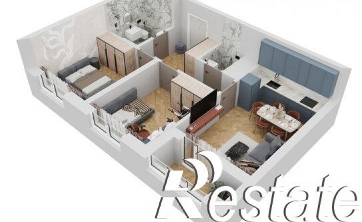 2-комн квартира в новом доме улица Героев Пассаров, 4/2,  д. 4/2