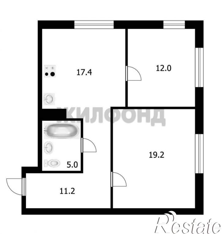 2-комн квартира Трехгорная улица, д.106