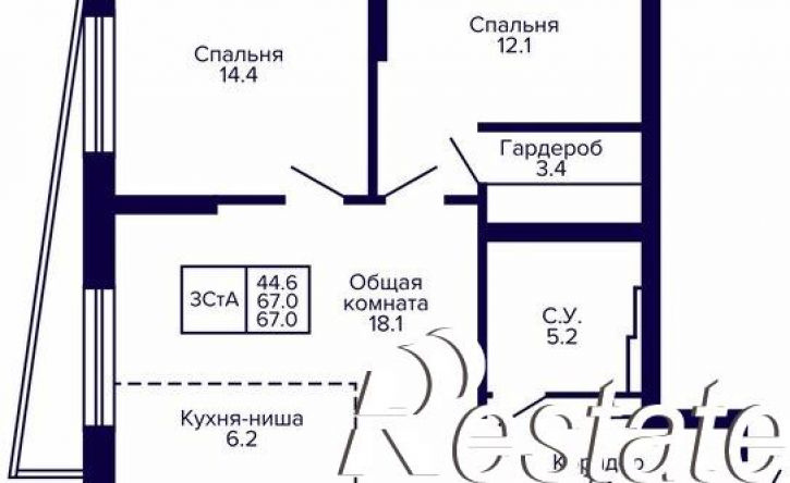 3-комн квартира в новом доме улица Карла Маркса, 96 к3,  д. 96 к3
