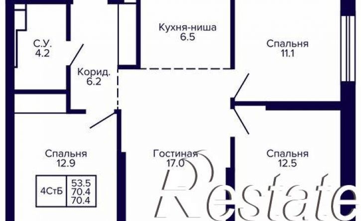 4-комн квартира в новом доме улица Карла Маркса, 96 к3,  д. 96 к3