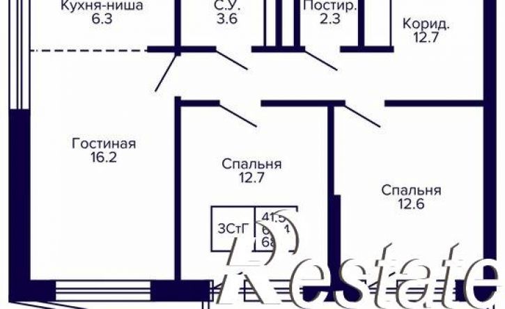 3-комн квартира в новом доме улица Карла Маркса, 96 к3,  д. 96 к3