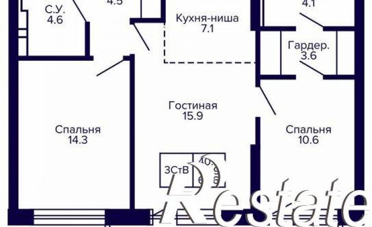 3-комн квартира в новом доме улица Карла Маркса, 96 к3,  д. 96 к3