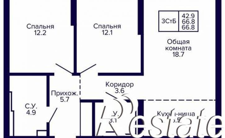 3-комн квартира в новом доме улица Карла Маркса, 96 к3,  д. 96 к3