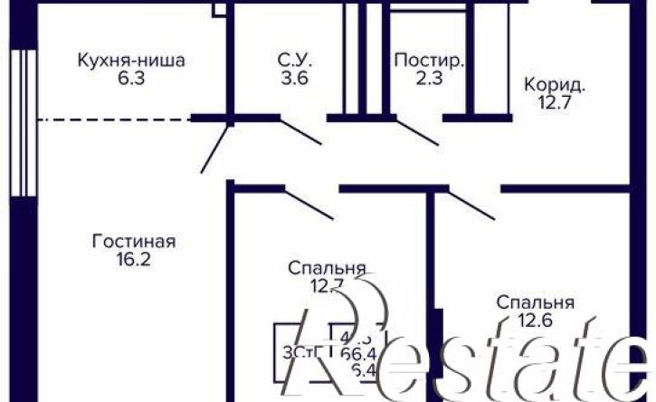 3-комн квартира в новом доме улица Карла Маркса, 96 к2,  д. 96 к2